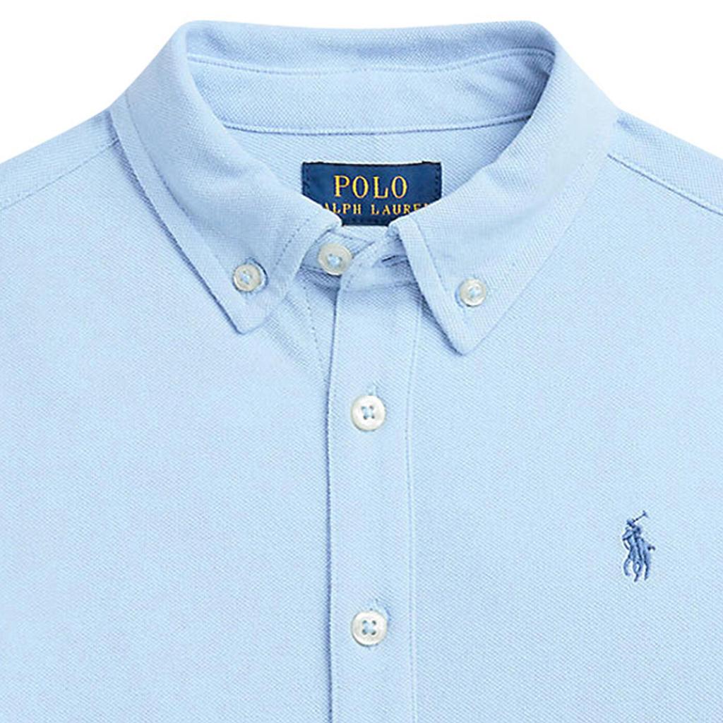 Polo Ralph Lauren Shirt Logo Print Single-Breasted Point Collar Long Sleeve Kids Shirts Light-Blue 322914506-003