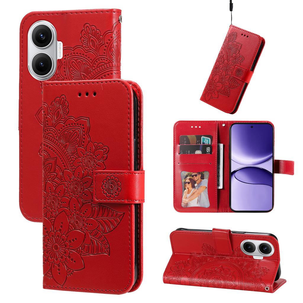 For Xiaomi Poco F7 5G/Redmi Turbo 4 Pro 5G Case Floral Pattern PU Leather Wallet Stand Phone Cover