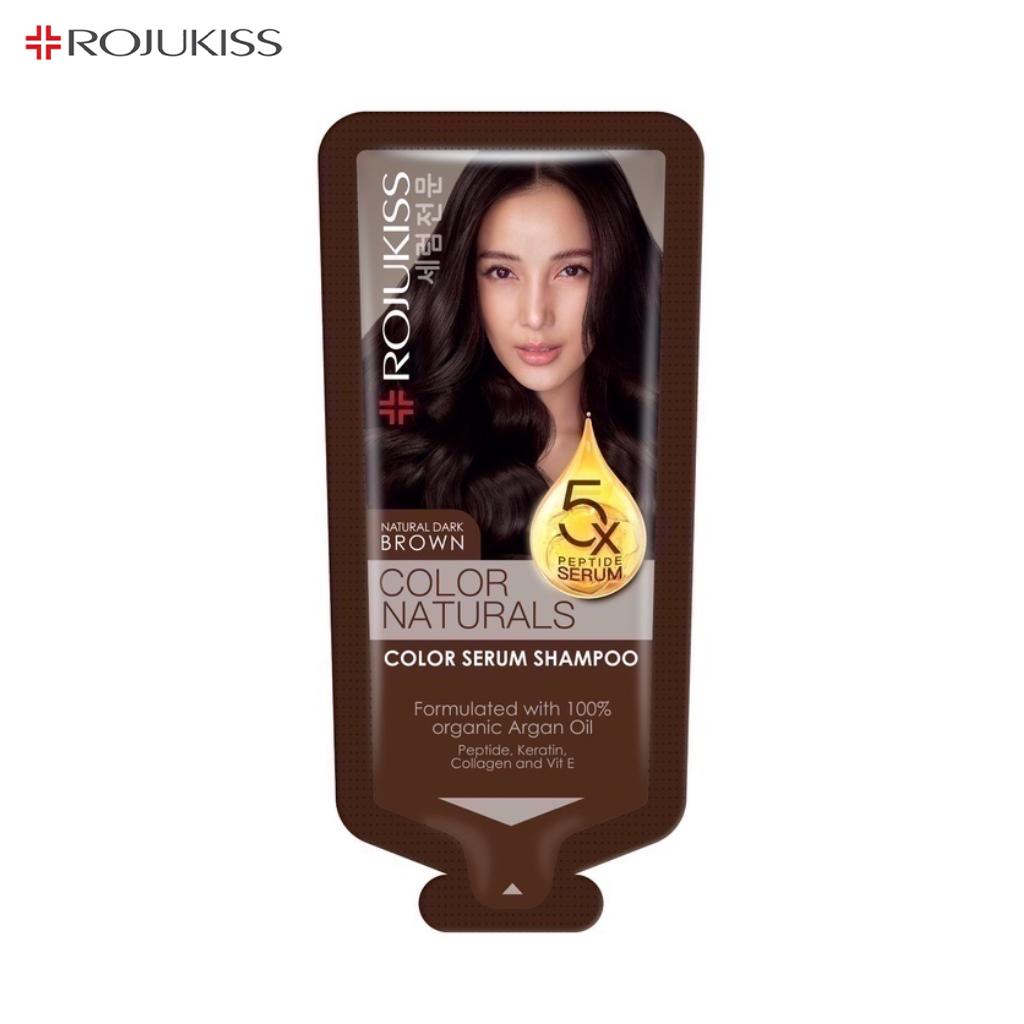 Rojukiss Hårfarge Naturals Shampoo Naturlig Svart/Mørkebrun/Natural Mahogny 30 ml x 1/3/6 stk - Thai Hårpleie
