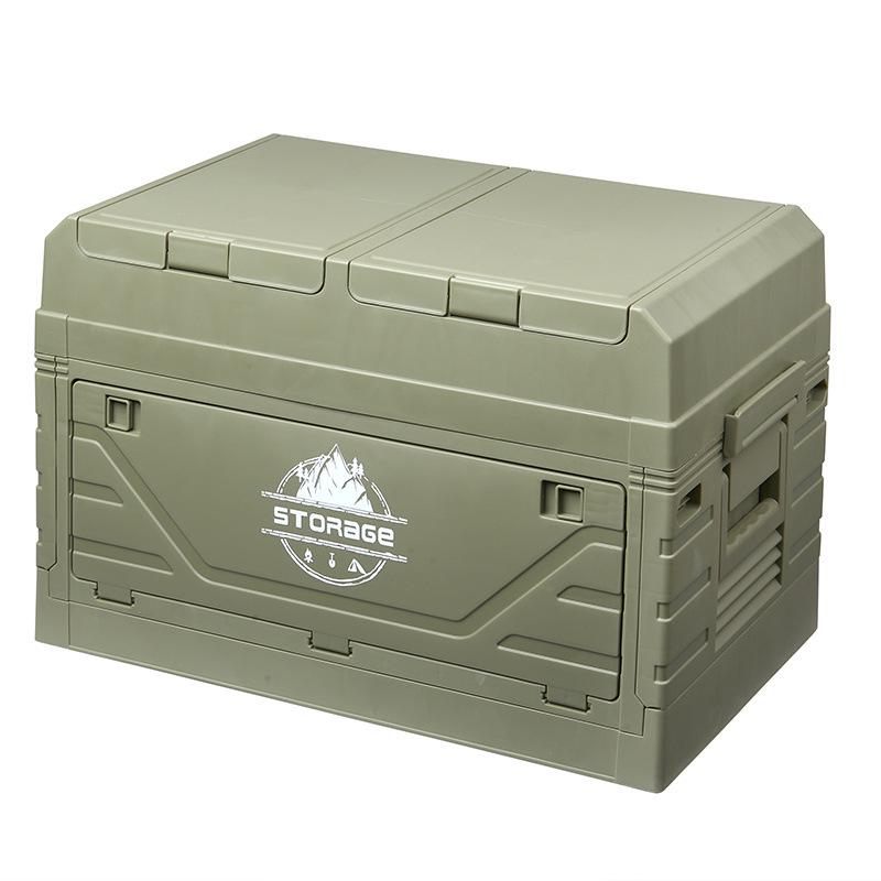 Foldable Wooden Lid Camping Storage Box & Extendable Picnic Table