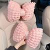 Xiaomi Winter Warm Car Headrest Pillow Pink Plush Soft Lumbar Support Cushion with Bowknot Decoration for Women Girls Car Accessories