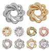 Scarf Ring Clip for Women Rhinestone Flower Belt Scarf Slide Buckle Metal Floral Shawl Brooch Ties Clips for Dress Shirts Clothing Accessories