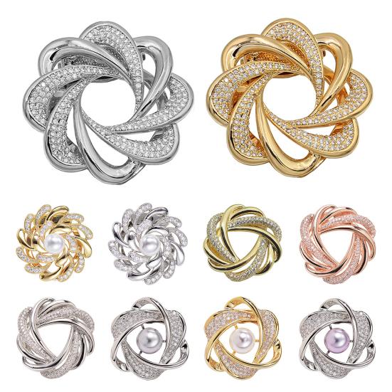 Scarf Ring Clip for Women Rhinestone Flower Belt Scarf Slide Buckle Metal Floral Shawl Brooch Ties Clips for Dress Shirts Clothing Accessories