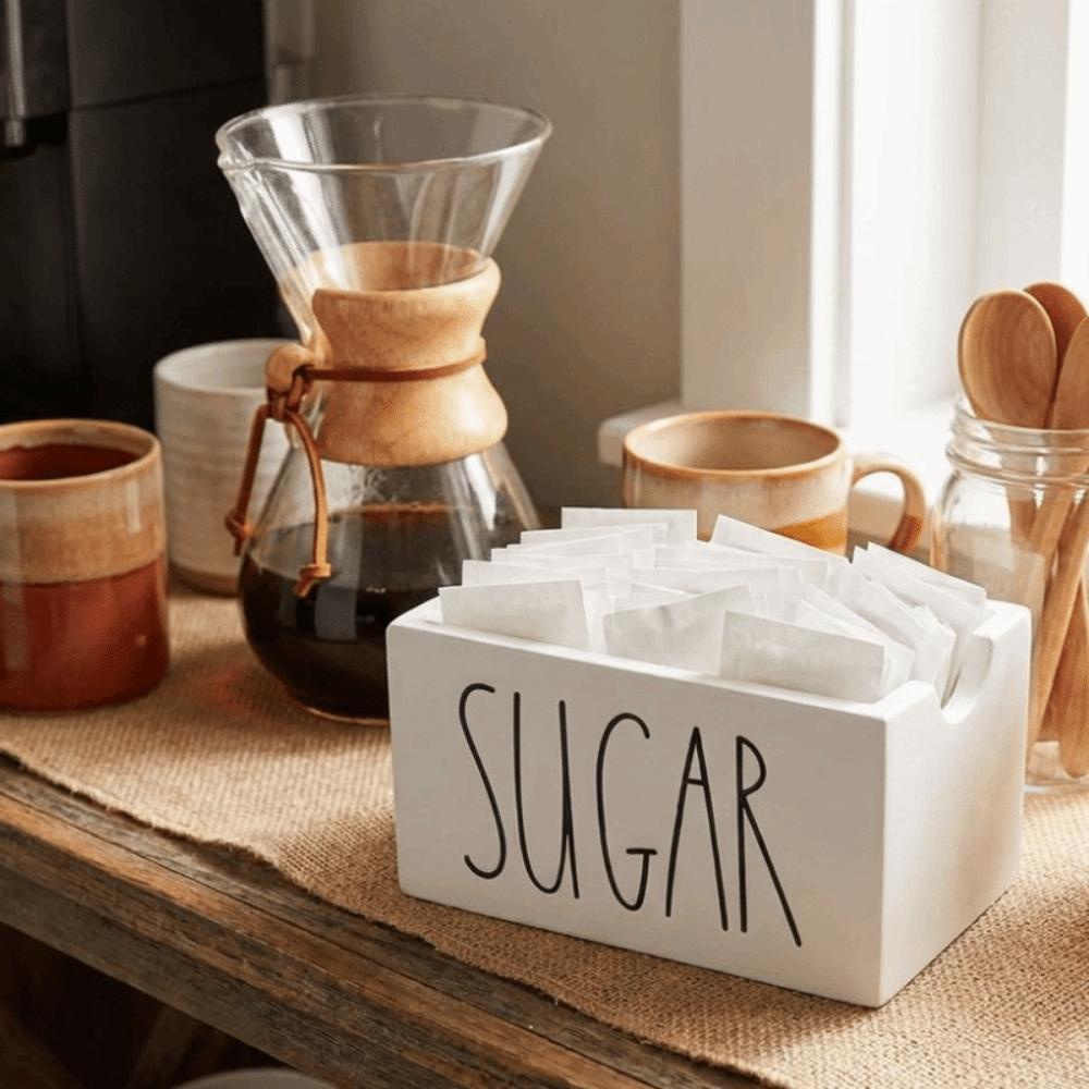 Compact Sugar Packet Container Open Top Tea Bag Storage Box Durable Coffee Bar Organizer Hotel