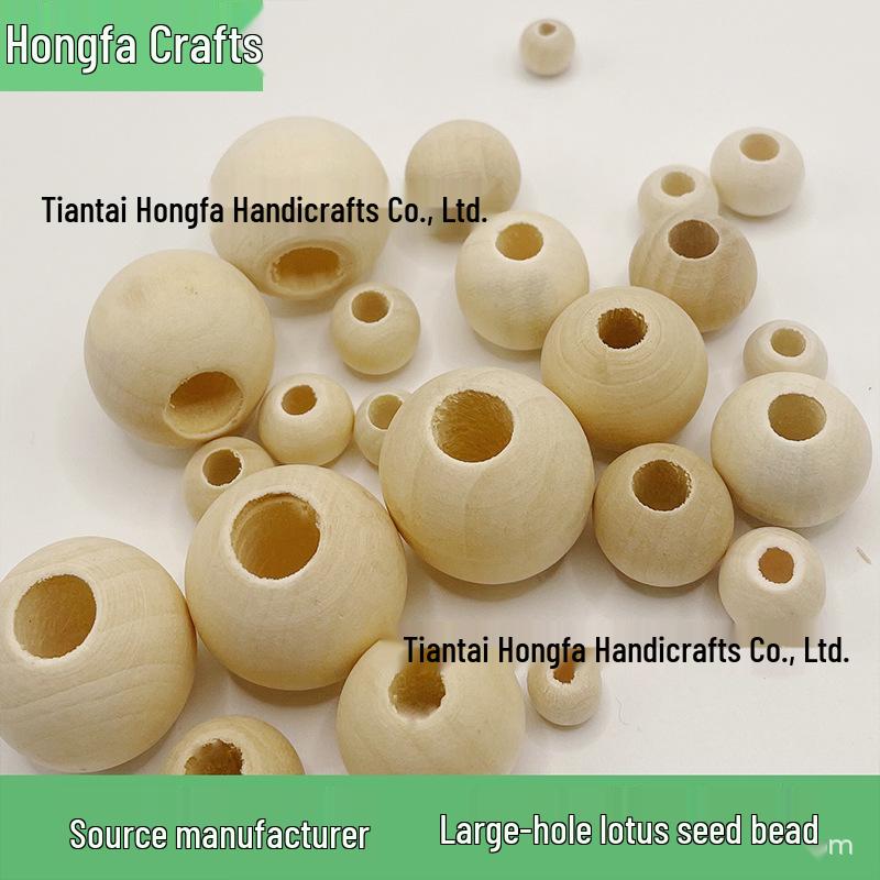 Large Wooden Lotus Beads: 8-50mm Handmade Round Beads for DIY Jewelry Accessories