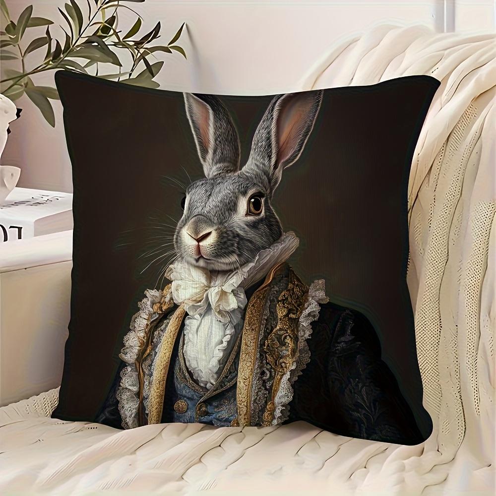 Soft Skin Friendly Easter Bunny Pillow Cover Double Sided Print Design For Bedroom Home Sofa Chair Decor Polyester Fabric