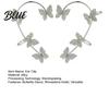 Clip-on Butterfly Earrings 2Pcs Ear Clips Decor Rhinestone