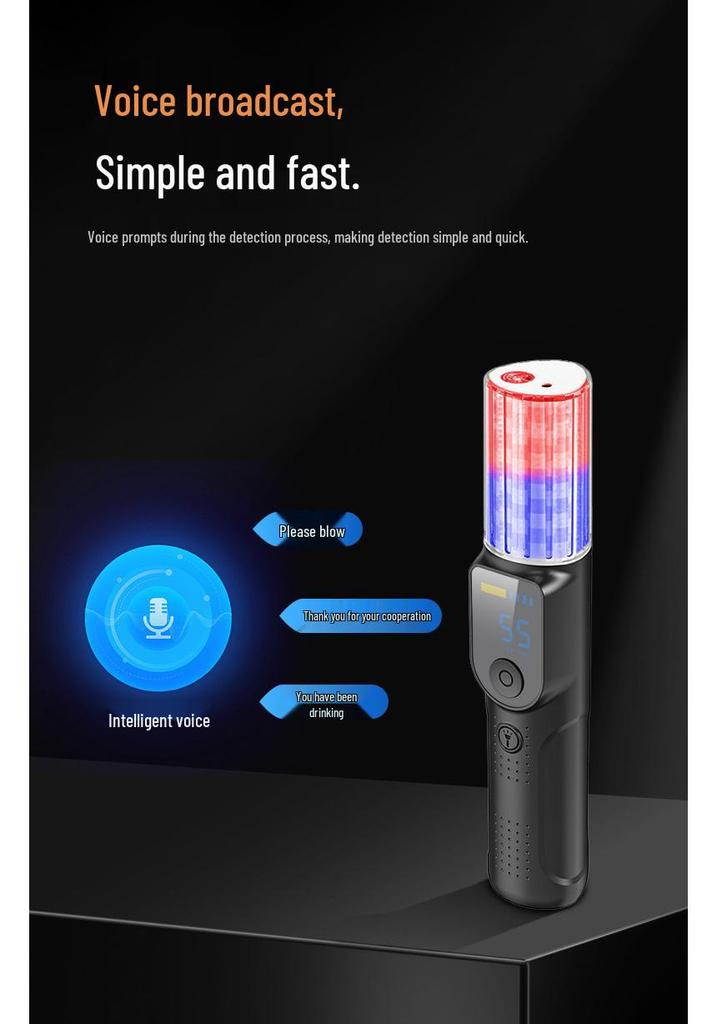Portable High-Precision Rechargeable Breathalyzer for Drunk Driving Detection