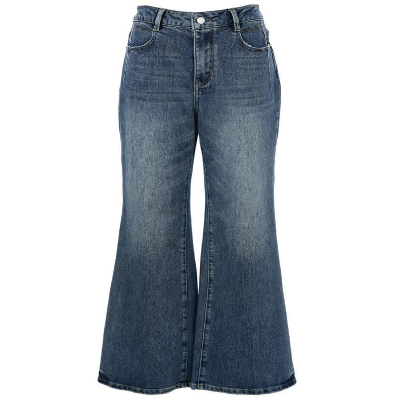 Sancai Women's High-Waist Micro-Flare Denim Jeans