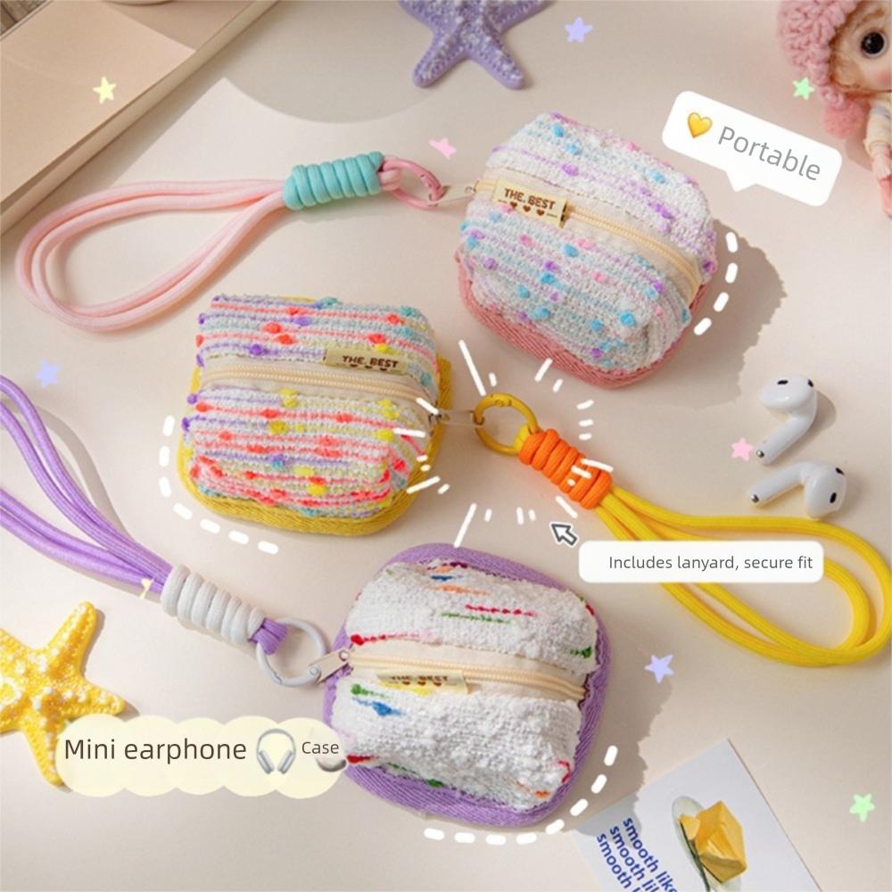 Mini Earphone Storage Bag Dopamine Bluetooth Headset Case Portable Coin Purse for Women Girls