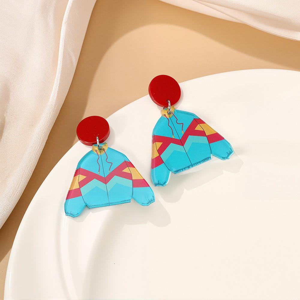Série Animée pour Enfants Boucles d'Oreilles Dopamine Mignonnes Rétro Uniforme Scolaire Avion en Papier Clous d'Oreille Boucles d'Oreilles Douces Petites Fraîches pour Femme