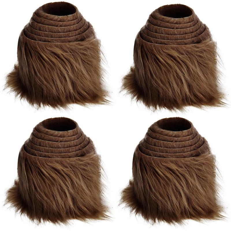 

Shaggy Fur Patches Fabric Seat Cushion Pad 4pcs Faux Fox Fur Fabric Trim Ribbon Chair Cover for DIY Craft Costume Decoration As shown-4pcs