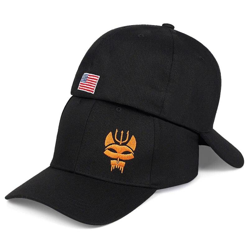 

Unisex Forked Wolf Embroidery Camouflage Baseball Caps Spring and Autumn Outdoor Adjustable Sunscreen Hat Hunting Accessories чорний