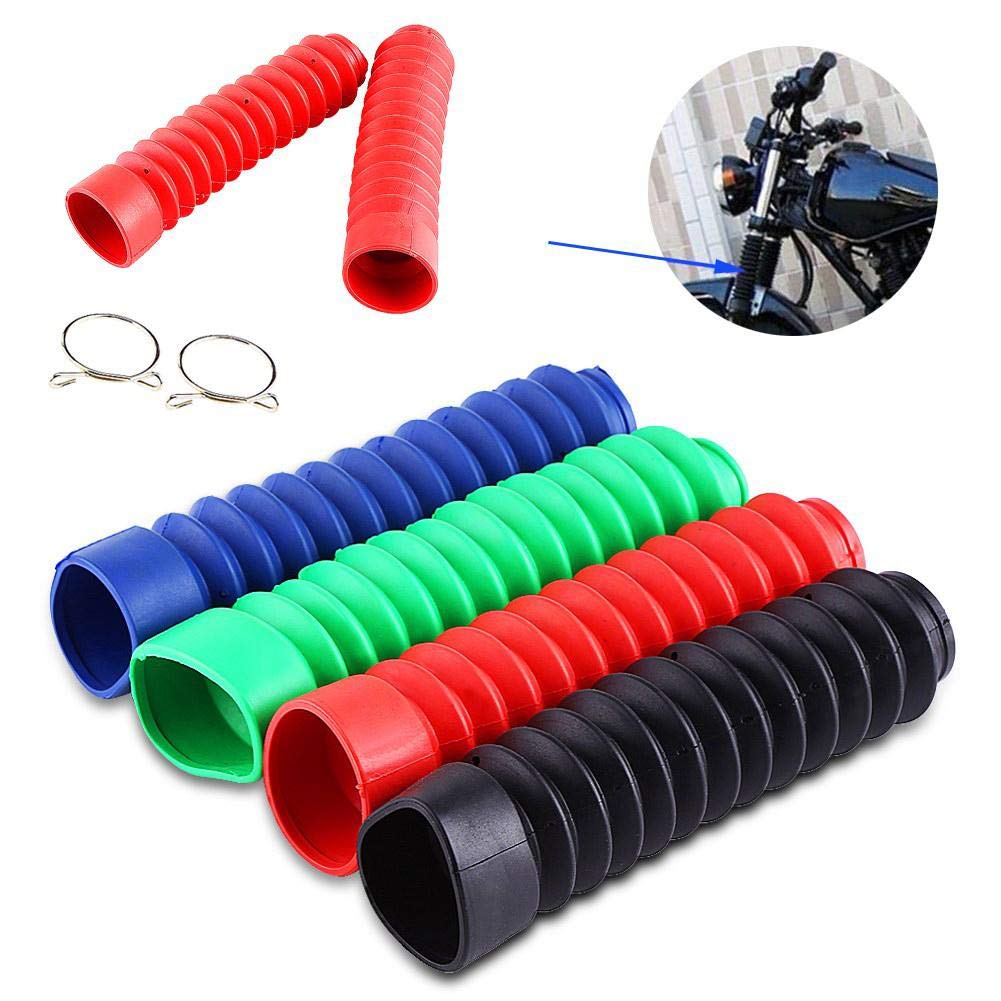 Motorcycle Front Fork Covers 205x42mm 1 Pair Gator Target Boot Shock Damping Dust Cover (Black)
