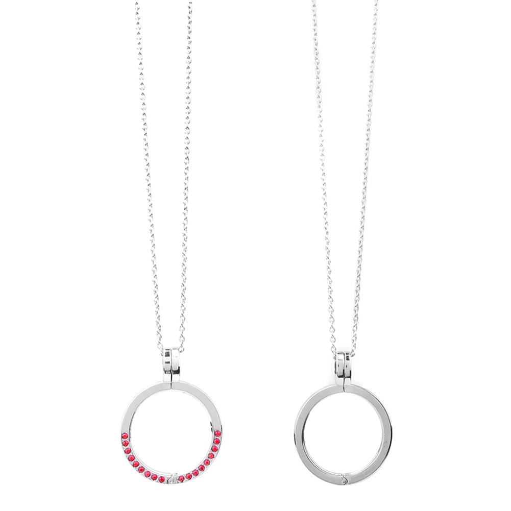 Stainless Steel Beautiful Jewel Accessory Pendant Chain Replacement Compatible for Misfit Shine 2 NecklaceRose Red