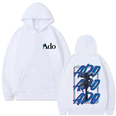 Ado Hoodie met dubbelzijdige print Heren Dames Mode Los Oversized Streetwear Y2k Japanse Stijl Hoodies Heren Sweatshirt
