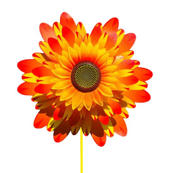 Sunflower Pinwheel 3-Tier Sunflower Garden Wind Spinner Ground Insert Yard Decor Windmill for Patio Lawn Decoration