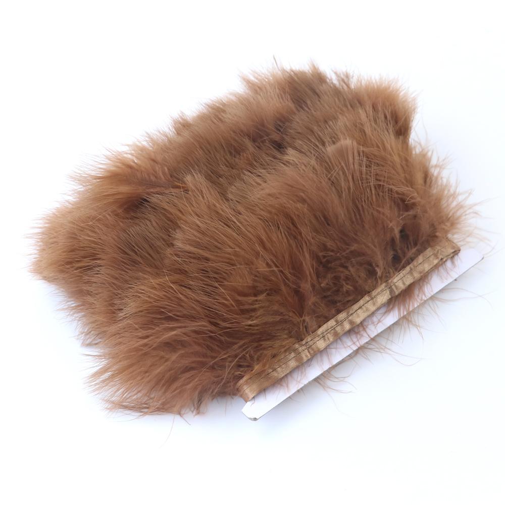 1 Meter Flauschige Marabu Feder natürliche Federband Fransen 10-15cm Lederrosa Truthahnfedern Nähen Kleidung Dekorieren Basteln