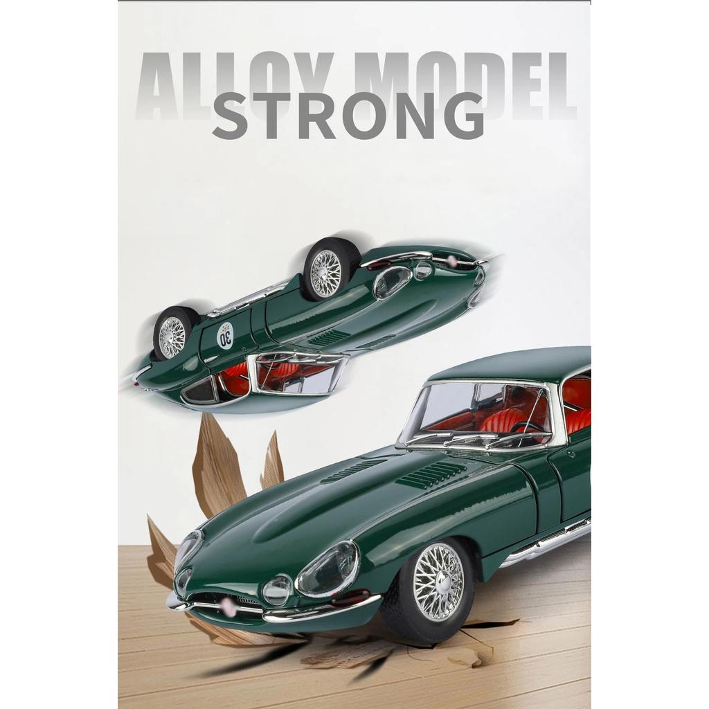 NEW 1/24 Jaguars E-Type Alloy Car Model Sound and Light Pull Back Children's Toy Collectibles Birthday Gift
