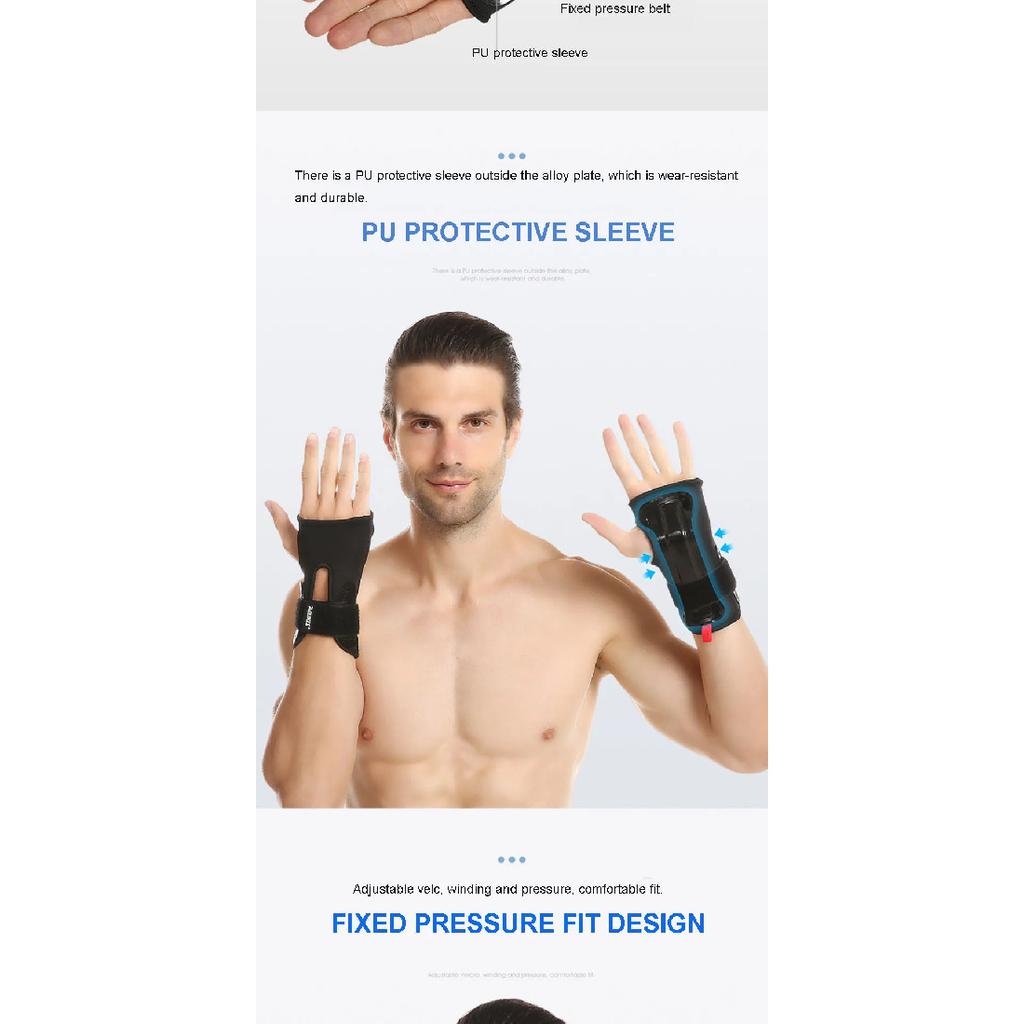 AOLIKES 1Pair Ski Wrist Support Gear Hand Protection Roller Palm Pads Protector Snowboard Skating Guard Men Women