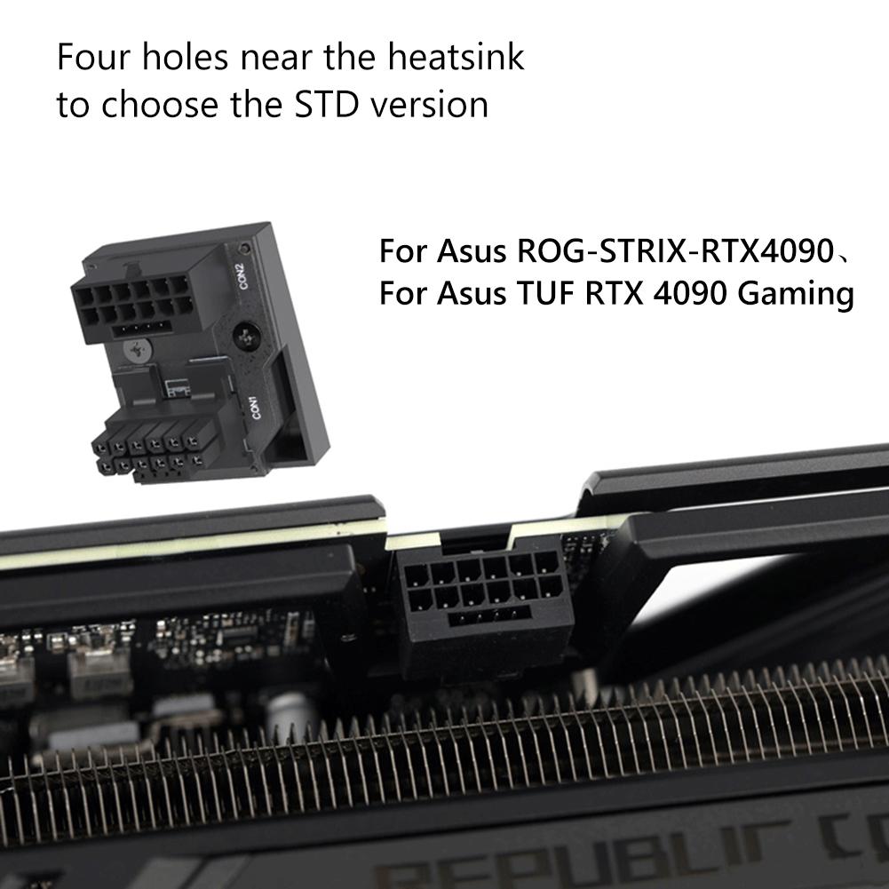 Für RTX 4090 4080 3090 Ti Grafikkarte ATX3.0 Buchse auf Stecker 12VHPWR 12+4Pin Stromadapter 180 Grad Winkelstecker Modular