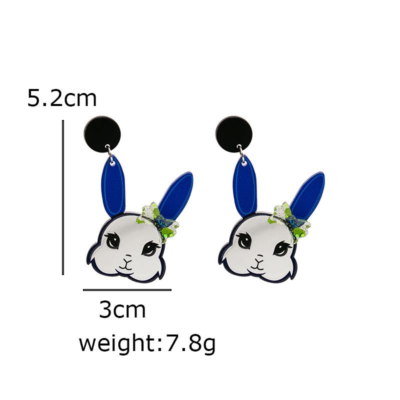 Cute Cartoon Rabbit Ear Studs In Transparent Design for Girls and Women