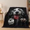 3D Illusion Breaking Wall Dog Puppy Cute Flannel Blanket,Cozy Soft Throw Blanket For Home Bedroom Bed Sofa Picnic Cover Gift Kid