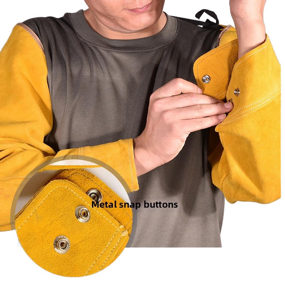 Cowhide Leather Welding Sleeve 60cm Designed for Heat Resistance and Durability in Professional Welding Environments