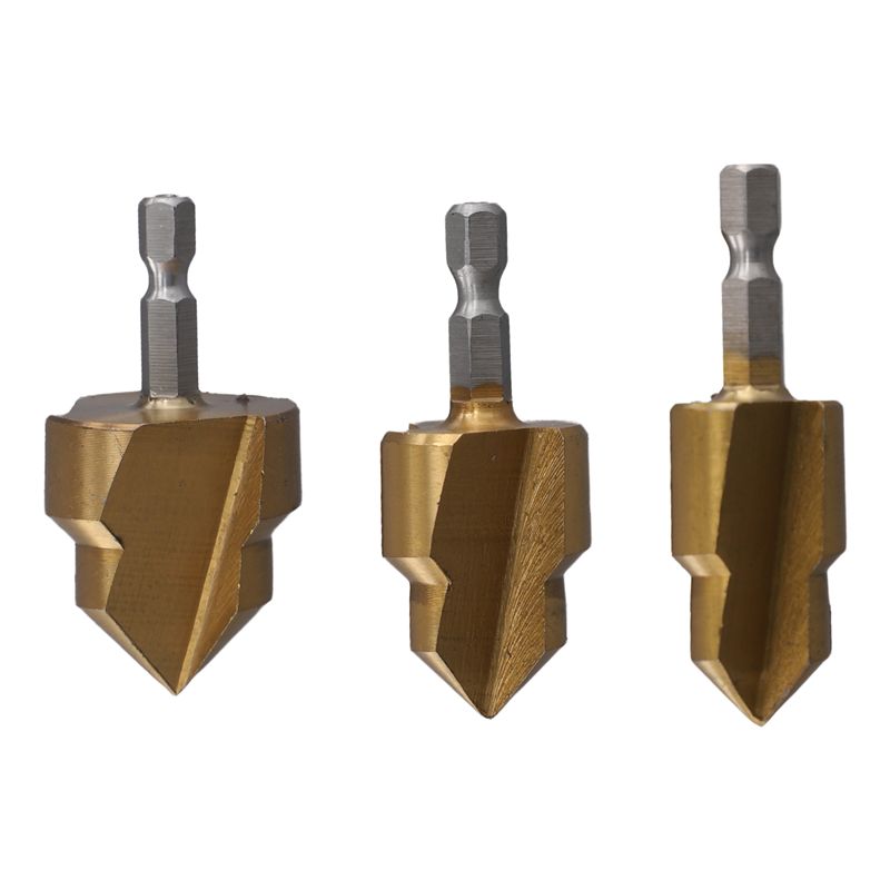 A84X-PPR Lifting,3 Blades Stepped Drill Bit,Hexagon Shank Water Pipe Connection Tool 20/25/32Mm,Plumber Repairing Power Parts