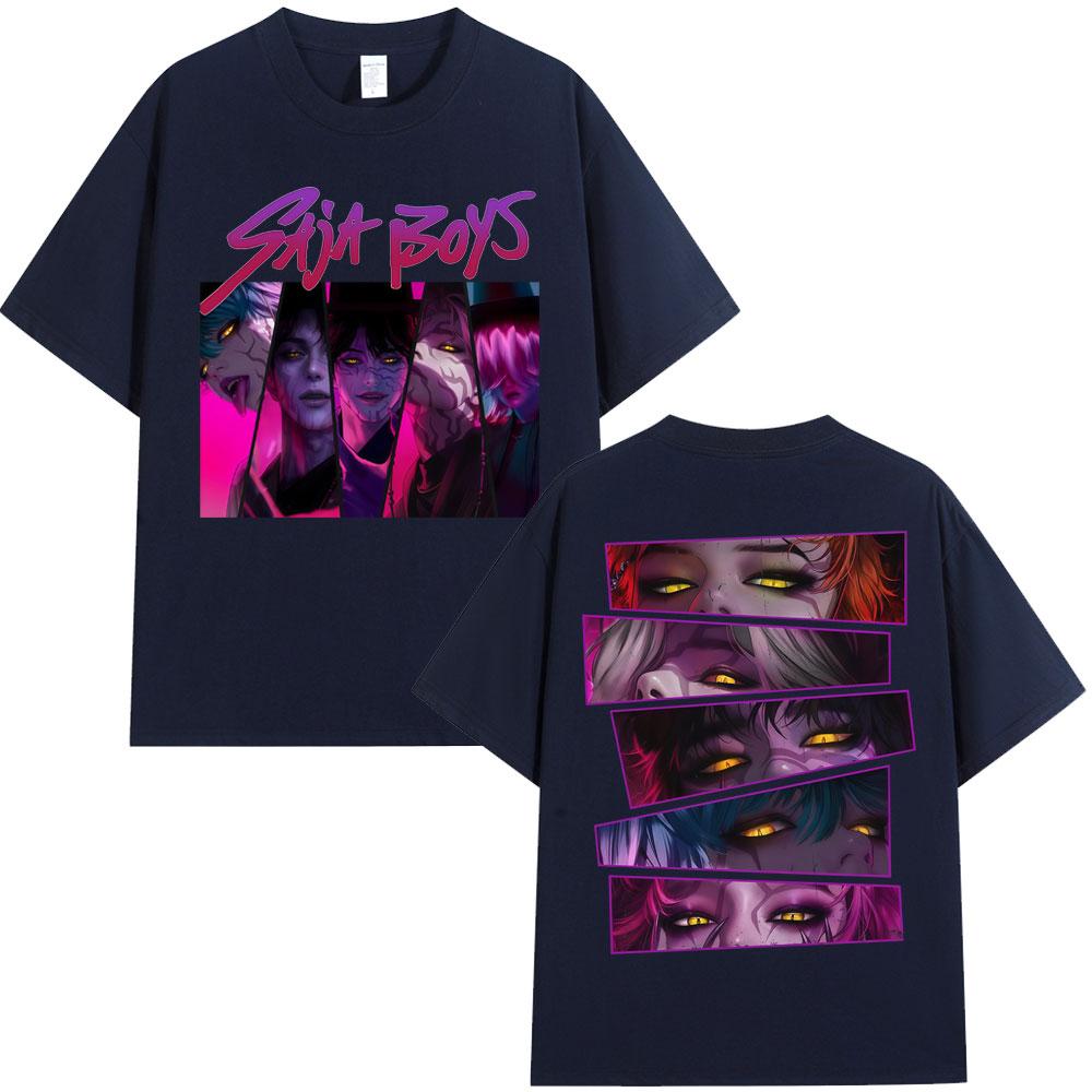 Kpop Movie Anime Demon Hunters Saja Boy Graphic T Shirt Fashion Vintage Manga Men Women T-shirts Oversized Casual Cotton T-shirt