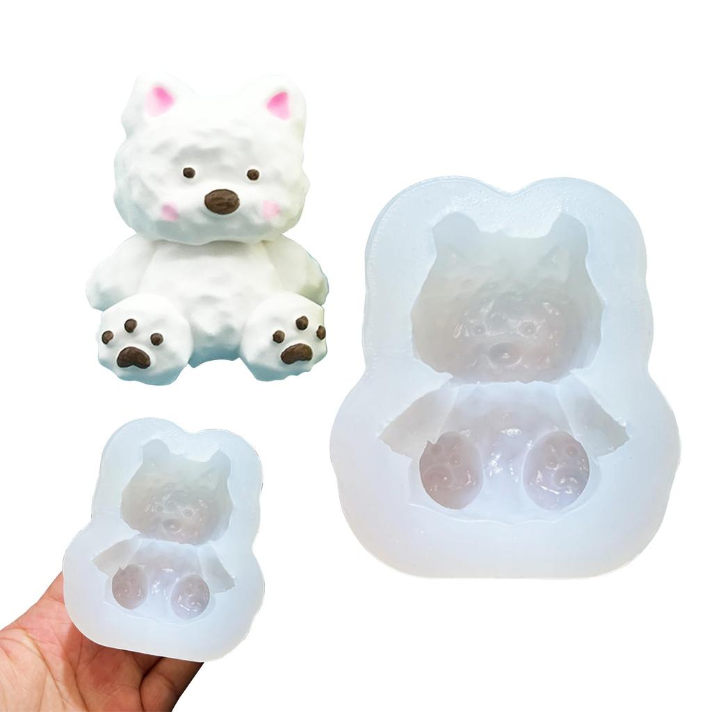 PNHAEH Squishy Silicone UV Resin Animal 3D Handmade Cute Clay Reusable Bear Shape Squishy Mold Mold, Mold, Face, Bear, Panda, Pig, Fish, Kitten,