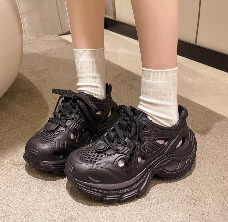 New Thick-soled Heightening Dad Shoes Women's Heightening Fashion Outer Wear EVA Paris Sports and Leisure Cool Slippers