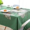 Green White Flowers Print Decorative Table Cloth Cotton Linen Fresh Tablecloth Dining Table Cover For Kitchen Home Room Decor