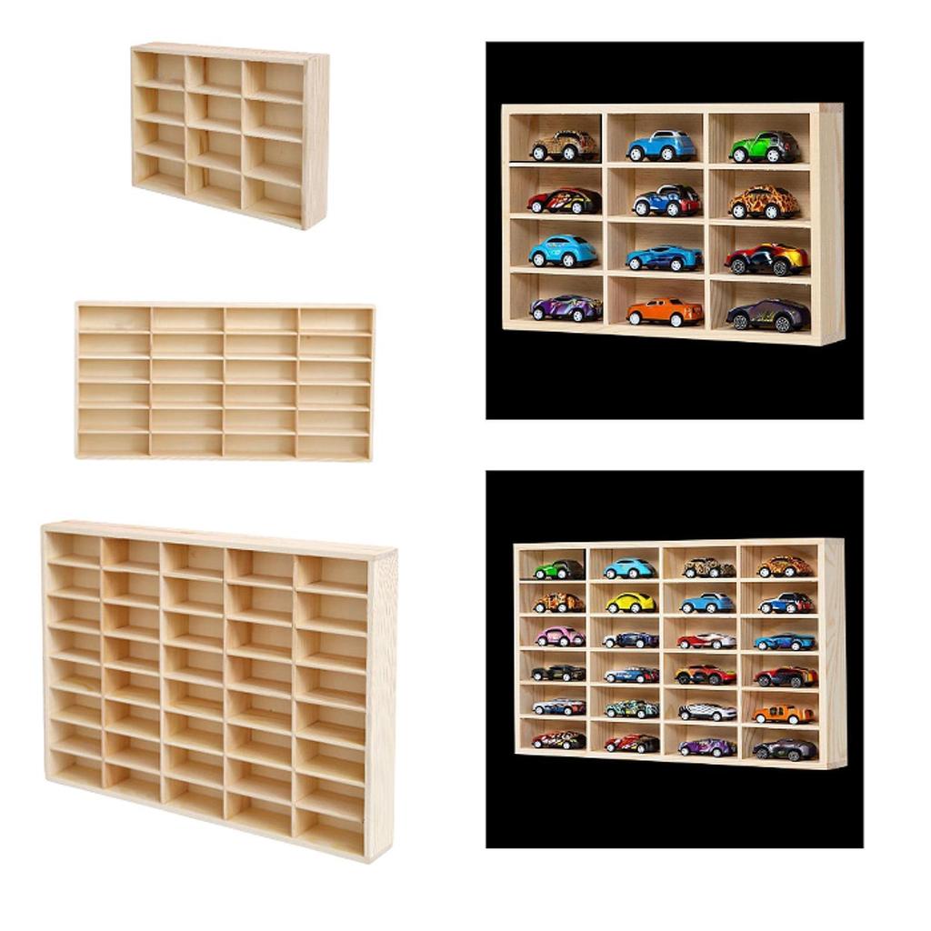 Wooden Storage Divider Box Showcase Organizer Cabinet Display Box for Doll Personal Collectibles Action Figures Tiny Dolls