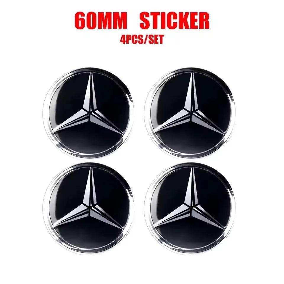 4 szt. 56/60/65 MM 56 mm Naklejka na środek koła samochodowego Kołpak do Mercedes Benz AMG W204 W205 Amg W211 Smart Fortwo 451 W203 W222