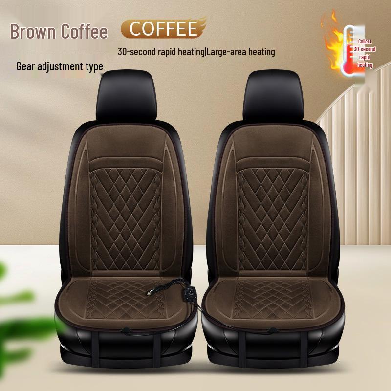 Automatyczny Start-Stop Podgrzewana Poduszka na Fotel Samochodowy, Krótki Plusz, Zimowe Ciepło, 12V/24V.