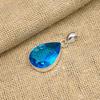Wunderschöner blauer Topas-Edelstein, handgefertigter Schmuckanhänger aus 925er Sterlingsilber als Hochzeitsgeschenk