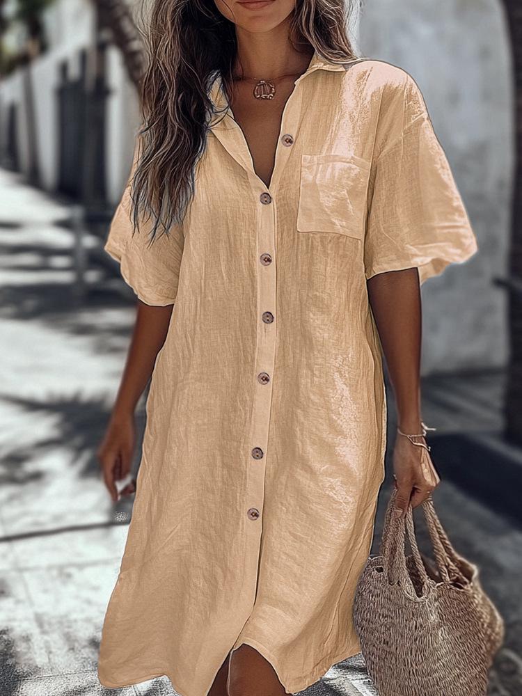 2026 Damenmode Mehrfarbig Kurzarm Langes Strickjackenkleid