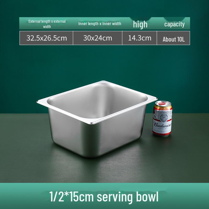 Quadratische Servierschüssel aus Edelstahl mit Deckel für Fast Food, Milchtee, Gewürze oder Hot Pot