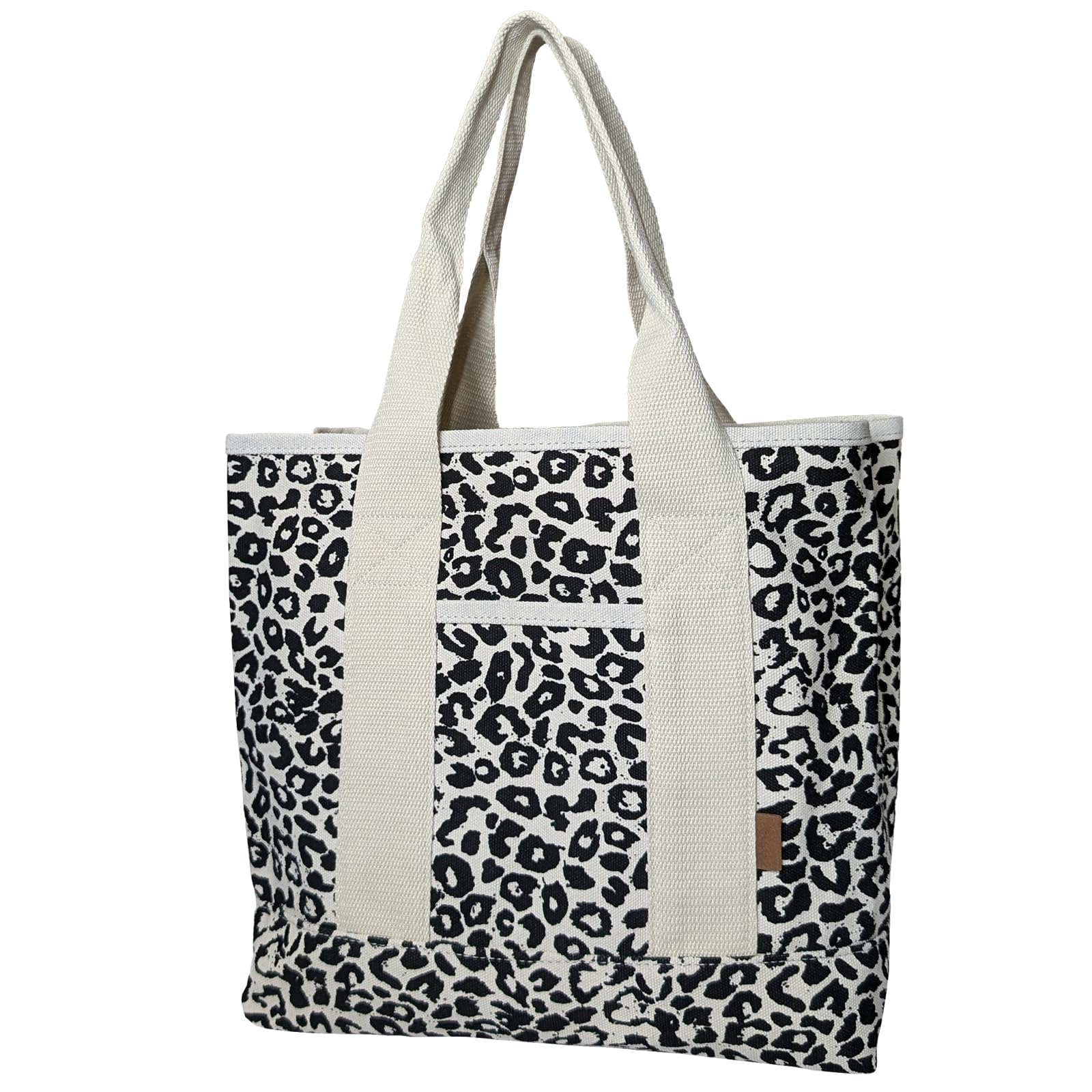 

A4 tote bag for large for with A4 plastic bottle for leopard [Crossmarberry] women, capacity, commuting, lightweight, fabric, gusset, outdoor,