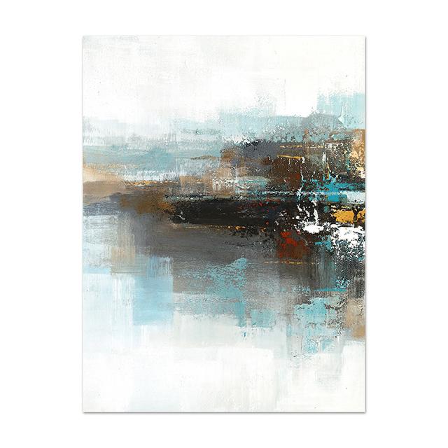 

Скандинавский абстрактный пейзаж, холст, картина, синяя картина маслом, печать на холсте, настенные художественные постеры для гостиной, домашний декор 21*30cm