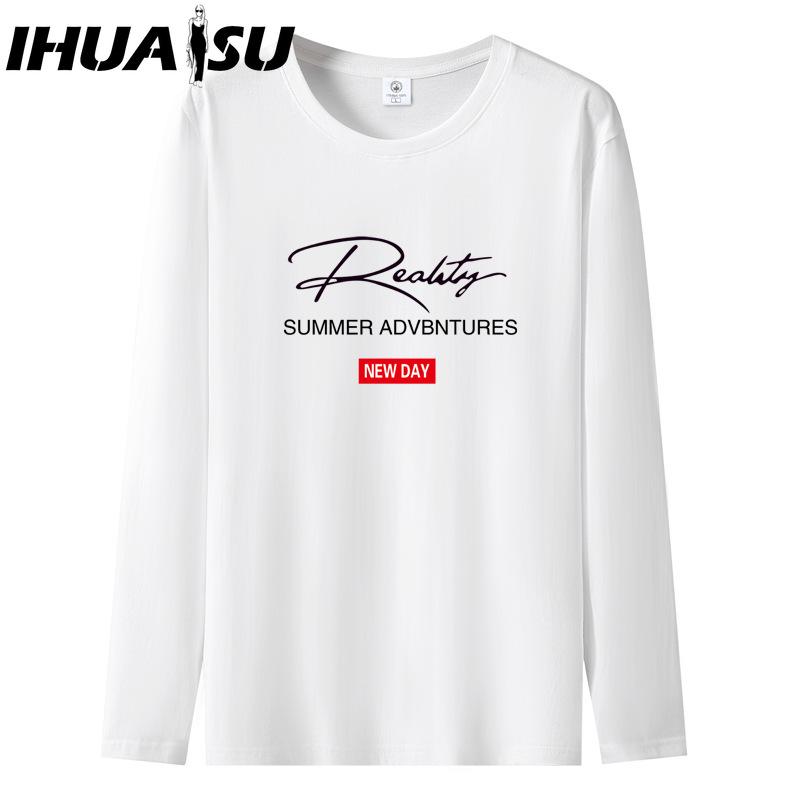 IHUASU Frühlings- und Herbst-Herren Langarm-T-Shirt Herren O-Ausschnitt Unterhemd