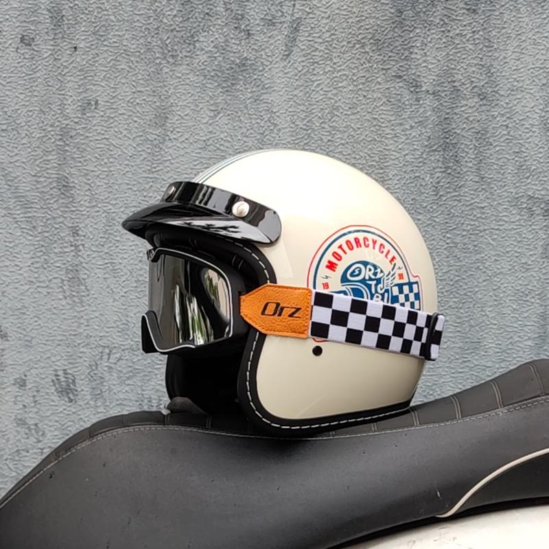 ORZ high-quality motorcycle retro helmet 3/4 semi covered helmet couple scooter cascos para moto capacetes de moto