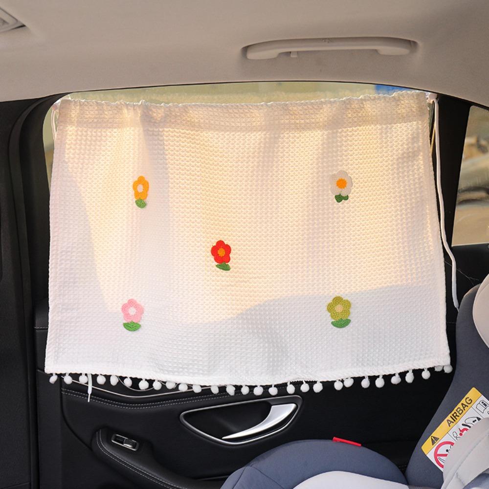 Car Curtain Flower Car Blackout Curtain Universal Car Bear Sliding Curtain  Children