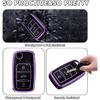 for VW Key Fob Cover with Keychain, Full Protection Key Fob Case Cover Fits for VW Volkswagen Jetta Beetle Tiguan Passat Polo Golf Car Accessories