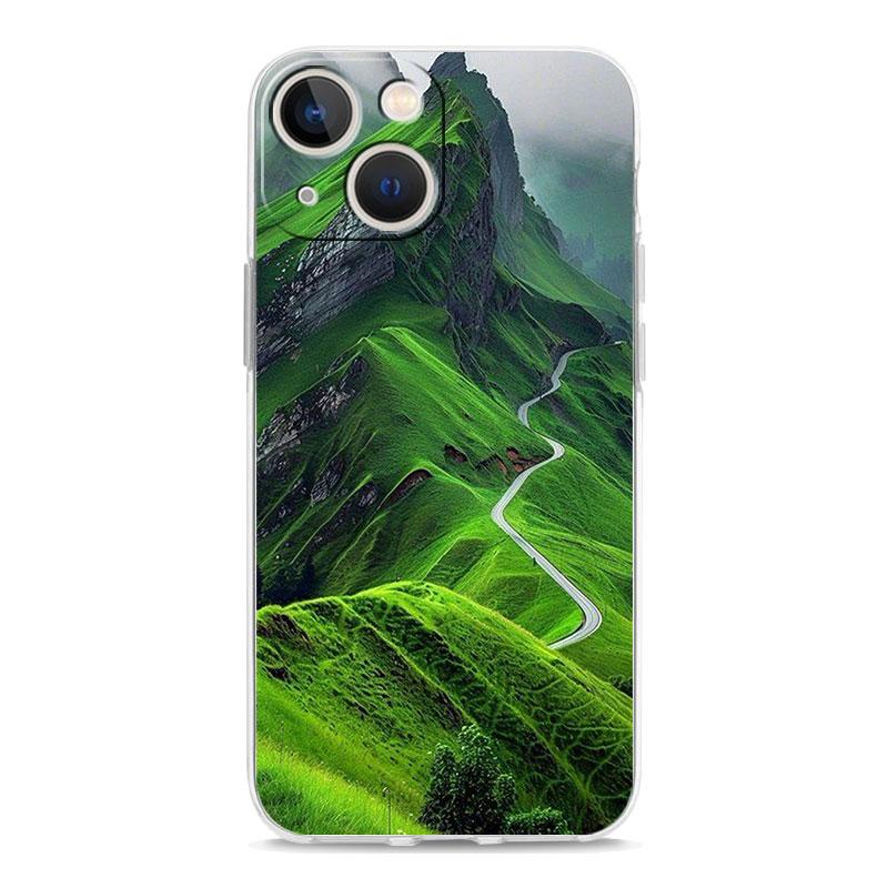 Phone Case For iPhone 17 Air Cases iPhone 16 15 12 13 14 Pro Max SE 7 8 Plus iPhone11 Clear Cover Mountain Peaks Landscape