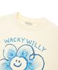 WACKY WILLY [25Fw] Женская большая толстовка с принтом лилии Кремовая