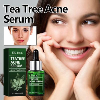 EELHOE Tea Tree Anti-Acne Face Serum Oil Control Shrink Pores Acne Serum Anti Pimple Whitening Acne Scar Remove Skin Care Serum