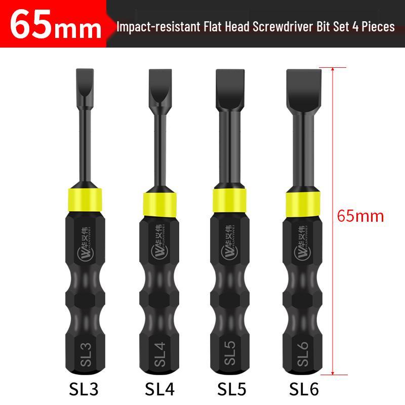 Impact-Resistant Slotted Drill & Screwdriver Bit for Electric and Pneumatic Tools