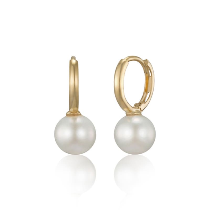 LUNNE 14k Grace Freshwater Pearl One-Touch Hoop Earrings (14k Gold) #LFE22